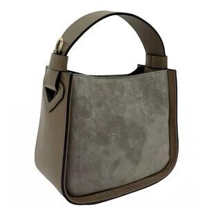 NEW TWO AMICIS women's night out suede bag in taupe